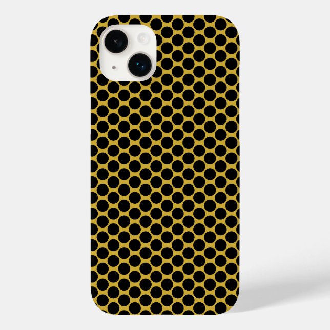 Metallic Gold with Black Dot Style Case-Mate iPhone 14 Plus Hülle (Rückseite)