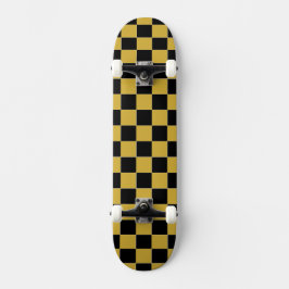 Metallic Gold with Black Square Style Skateboard