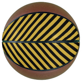 Metallic Gold with Bold Black Stripe Pattern Basketball