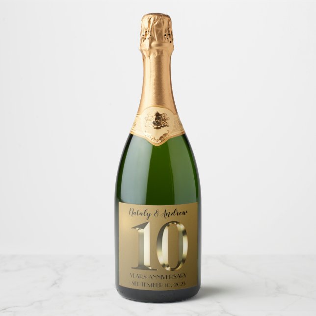 Metallic golden 10. Hochzeitstag (Vorderseite)