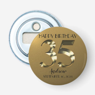 Metallic golden 35. Geburtstag Flaschenöffner
