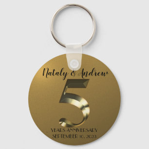 Metallic golden 5. Hochzeitstag Schlüsselanhänger