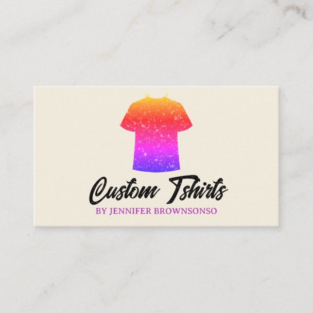 Metallic gradient T Shirt Print Clothing Apparel Visitenkarte (Vorderseite)