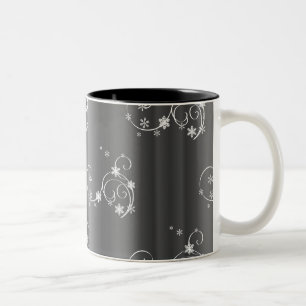 Metallic Gray Christmas Zweifarbige Tasse