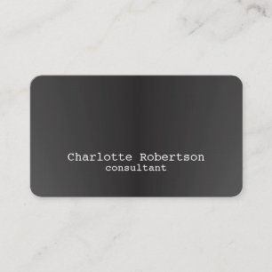 Metallic Gray Schlicht Creative Modern Consultant Visitenkarte