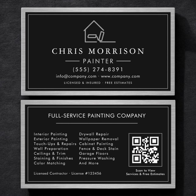 Metallic House Painter QR Code Painting  Visitenkarte (Von Creator hochgeladen)