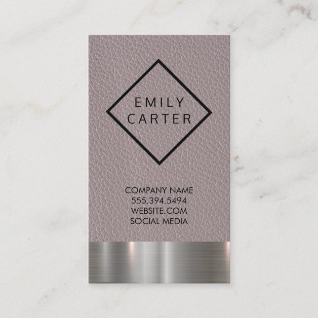 Metallic | Leder Visitenkarte (Vorderseite)