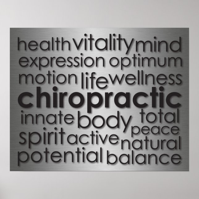 Metallic-Look Chiropractic Word Collage Poster (Vorne)