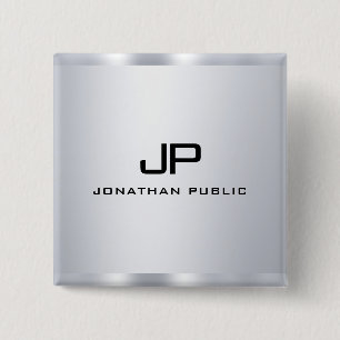 Metallic-Look-Imitat für Monogramm Silver Template Button