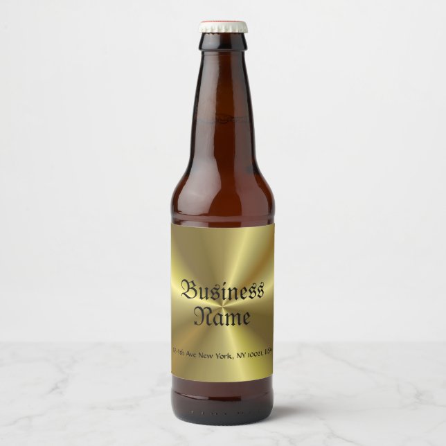 Metallic Look Imitate Gold Old Style Handgeschrieb Bierflaschenetikett (Vorderseite)