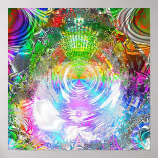 Metallic Mandelbrot 1c Poster