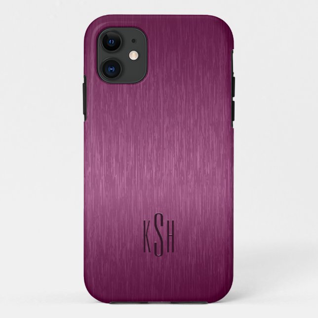 Metallic Maroon Red Brushed Aluminium Look Case-Mate iPhone Hülle (Rückseite)