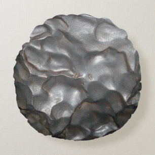 Metallic Meteorite Rock Pattern, Rundes Kissen