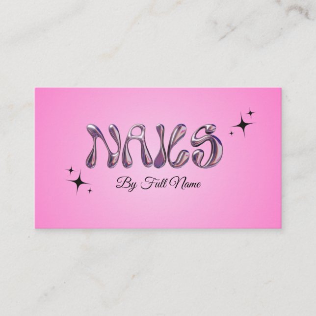 Metallic Nails Business Card Visitenkarte (Vorderseite)
