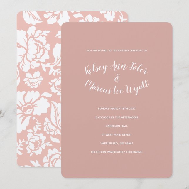 Metallic Paper Rose Gold Wedding Einladungen (Vorne/Hinten)