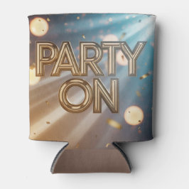 Metallic Party On Blue Confetti  Dosenkühler