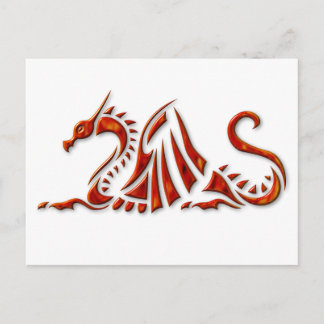 Metallic Red Beveled Dragon Postkarte