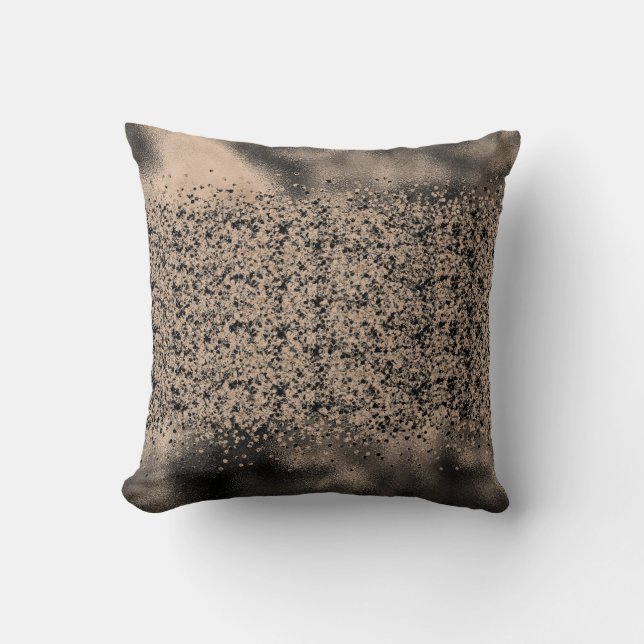 METALLIC SATIN CHAMPAGNE SCHWARZER GLITZER KISSEN (Vorderseite)