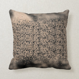 METALLIC SATIN CHAMPAGNE SCHWARZER GLITZER KISSEN
