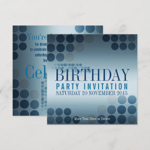 Metallic Shine Blue Party Geburtstagseinladung Einladung
