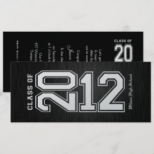 Metallic Silver Class of 2012 Graduation Invites Einladung