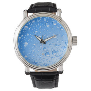 Metallic Sky Blue Rain Drops Armbanduhr
