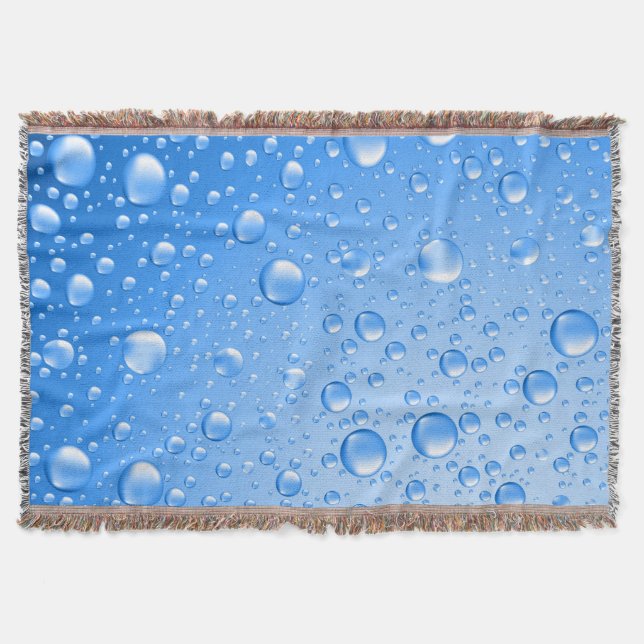 Metallic Sky Blue Rain Drops Decke (Vorderseite)