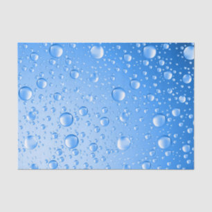 Metallic Sky Blue Rain Drops Seidenpapier