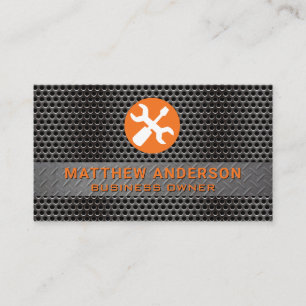 Metallic Steel Handwerkzeug-Logo Visitenkarte