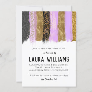 Metallic Tape Gold & Lavender Einladung zum Geburt