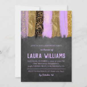 Metallic Tape Gold & Lavender Einladung zum Geburt