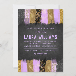 Metallic Tape Gold & Lavender Einladung zum Geburt