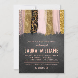 Metallic Tape Gold & Pink - Einladung zum Geburtst