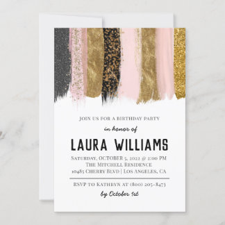 Metallic Tape Gold & Pink - Einladung zum Geburtst