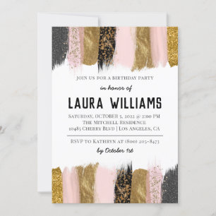 Metallic Tape Gold & Pink - Einladung zum Geburtst