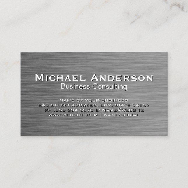 Metallic Texture Business Card Visitenkarte (Vorderseite)