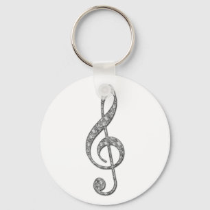 Metallic Treble Clef Schlüsselanhänger