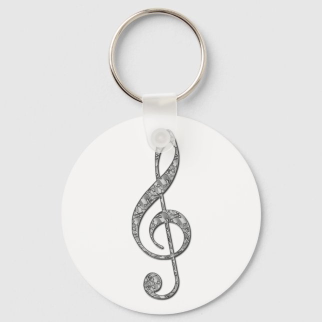 Metallic Treble Clef Schlüsselanhänger (Vorderseite)