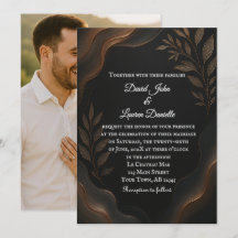 Metallic Whisper Photo Invitation