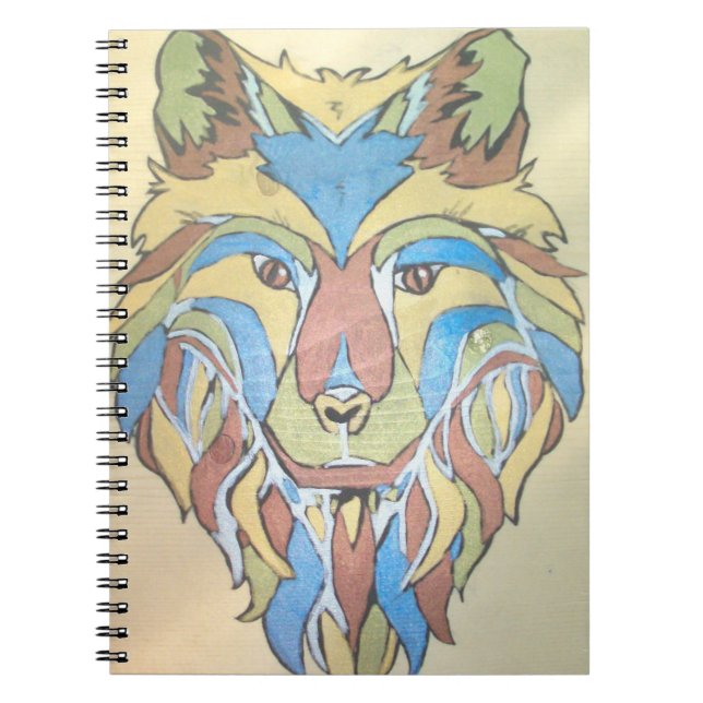 Metallic-Wolf-Notebook Notizblock (Vorderseite)