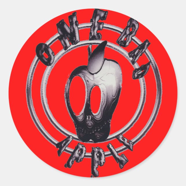 Metallicappleskull_trans - Maßgeschneidert Runder Aufkleber (Vorderseite)