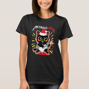 Metallicat Funny Cat Rock 90er Gitarre Bass Merry T-Shirt