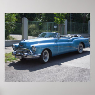 Metallicblauer Buick Skylark 1953 Poster