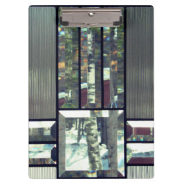 Metallicglas gestreift silberschwarz, modern klemmbrett