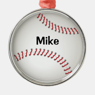 Métallique Baseball - ornement personnalisé