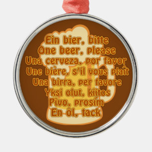 Métallique BIÈRE en langues ornement personnalisé