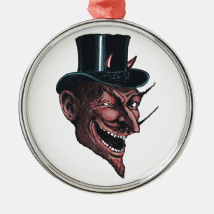 Métallique Diable dans un ornement de Tophat