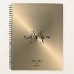 Métallique d'or radial Planificateur monogramme