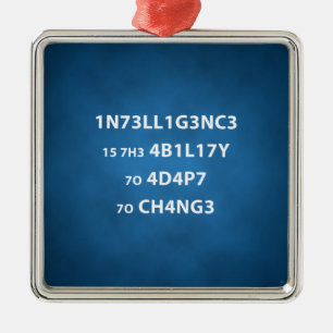 Métallique Intelligence Citation Premium Carré Ornement