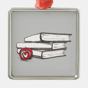 Métallique Livres + Un ornement   d'Apple   personnalisable